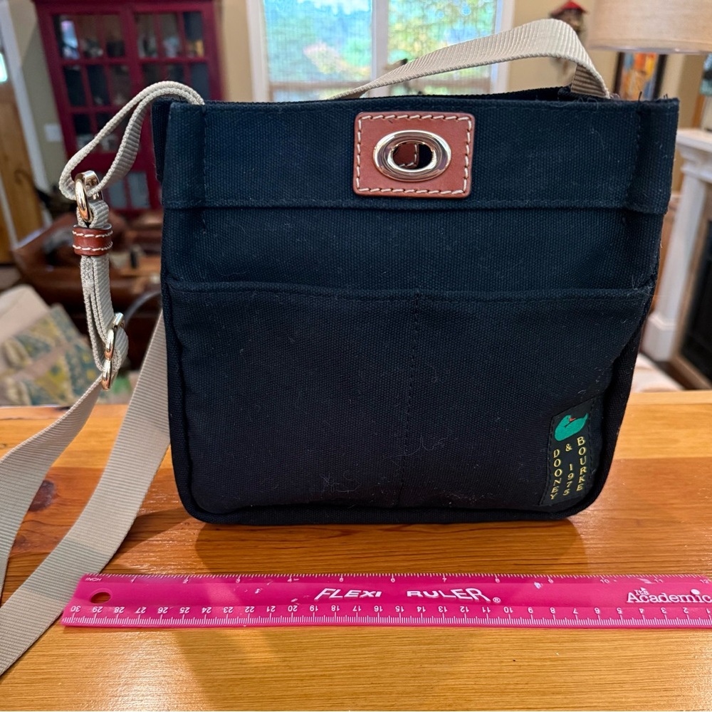 Dooney & Bourke Olive Canvas Crossbody with Tan Strap